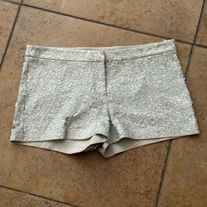 Express High Waist Sequin Silver Shorts